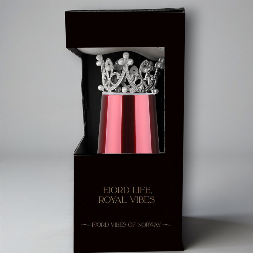 Proseccokopp termokopp med prinsessekrone i gaveeske