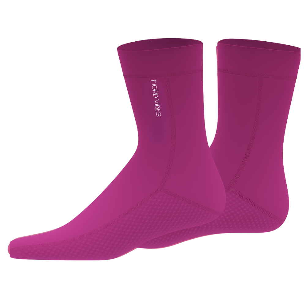 5mm neopren sokker mørk rosa