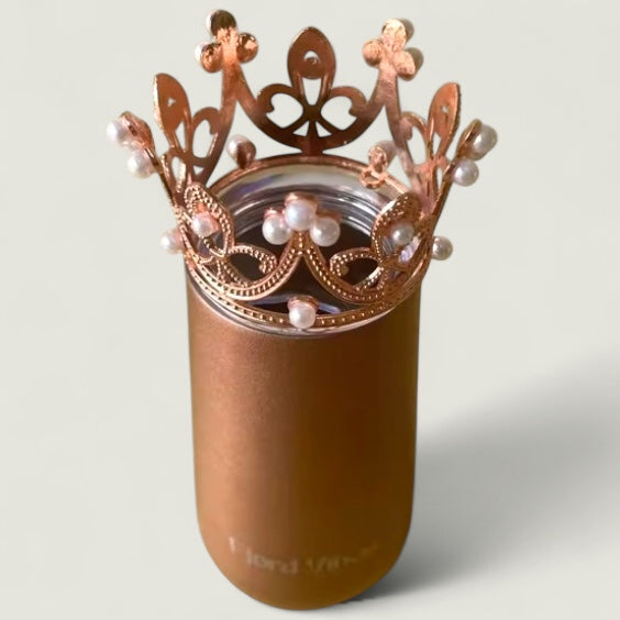 Fjord vibes prosecco vin termokopp i rosegull farge med pyntekrone i samme farge