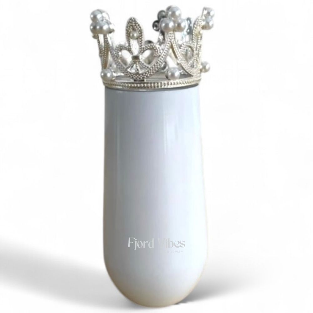 Prosecco - Champagne termokopp - hvit med sølvkrone fra Fjord Vibes of Noreway