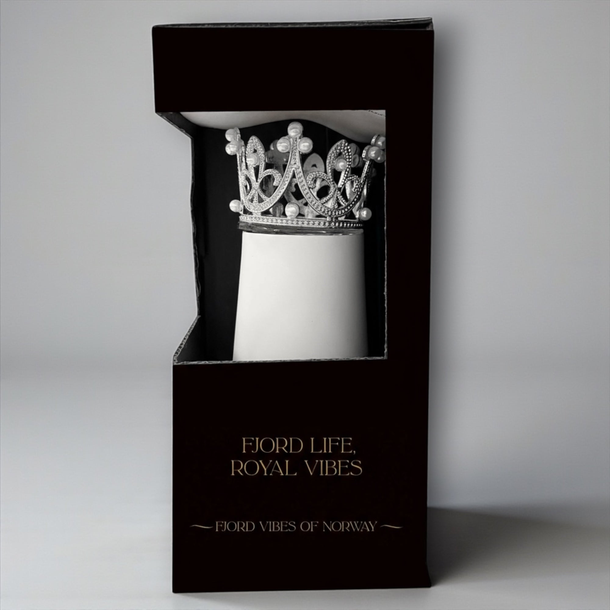 Proseccokopp termokopp med prinsessekrone i gaveeske - Hvit/Sølv