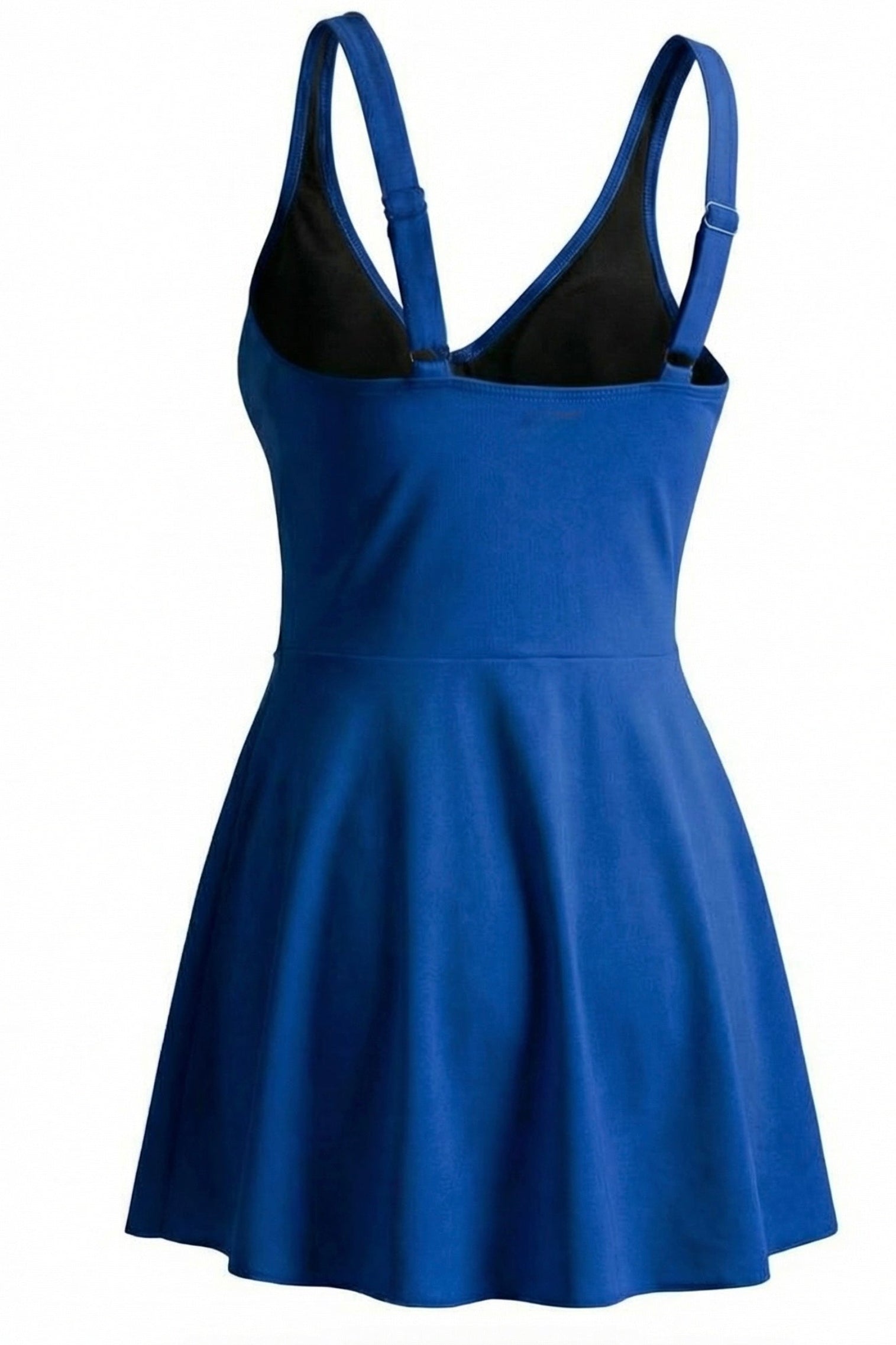 Kongeblå marilyn badekjole fra fjordvibes - DoUdare flytende ghost-modell av kjolen bakfra