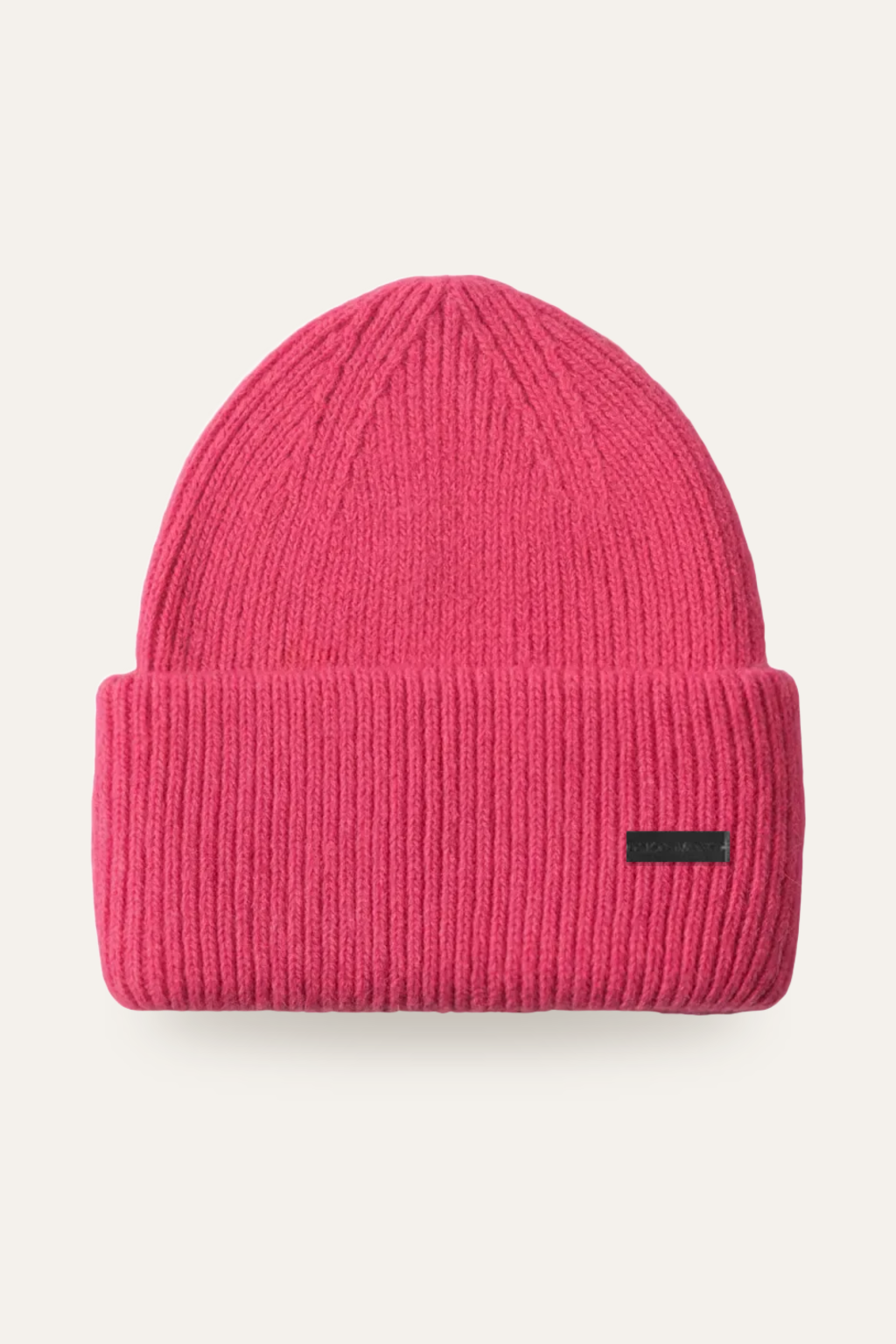Rosa lue til isbading i angora-ull fra Fjord Vibes med logo i metall på bremmen