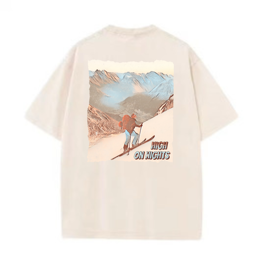 High on Hights - Unisex washed ski tee - NYHET!