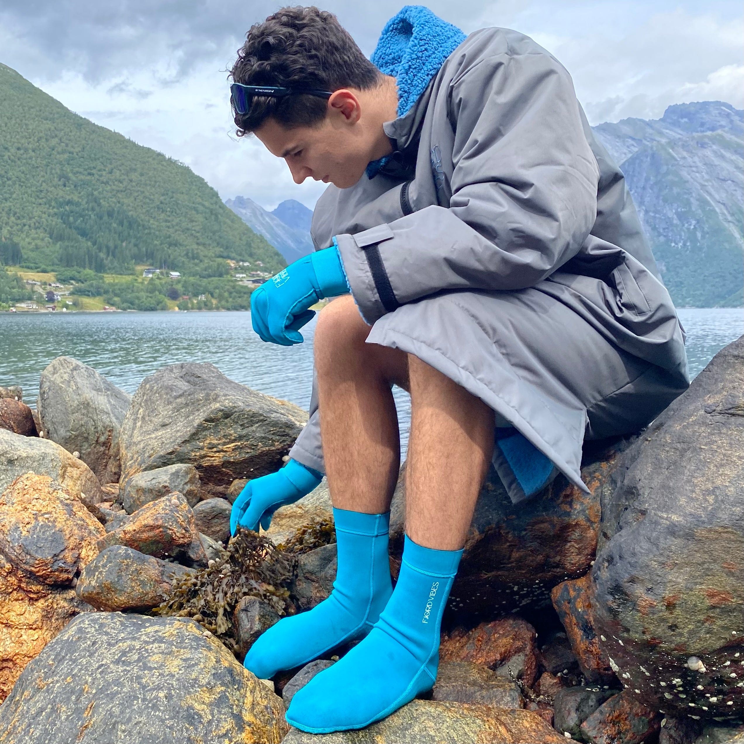 Glacier blå neopren sokker - DoUdare