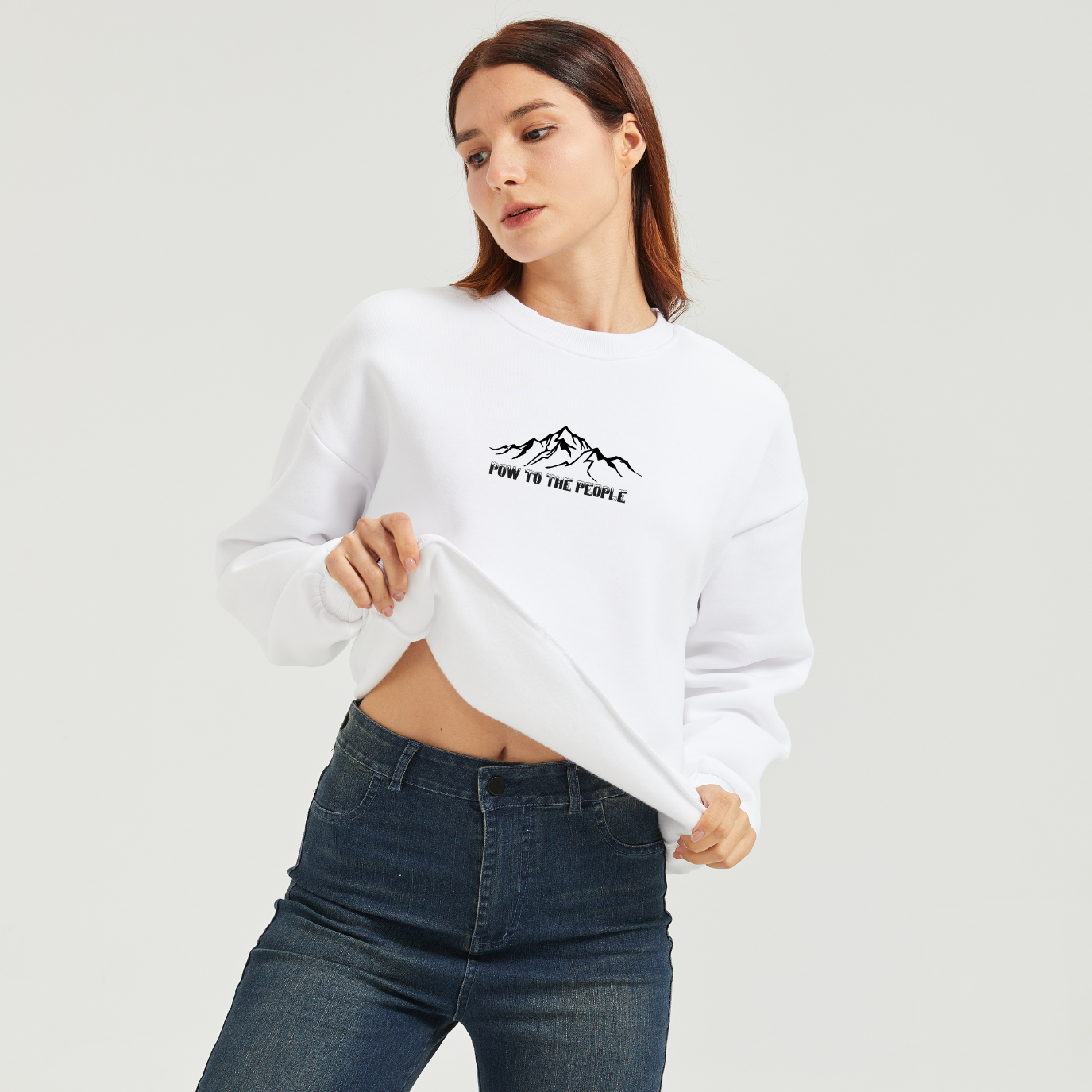 Pow to the People - Genser - Sweater med ski og snømotiv - DoUdare