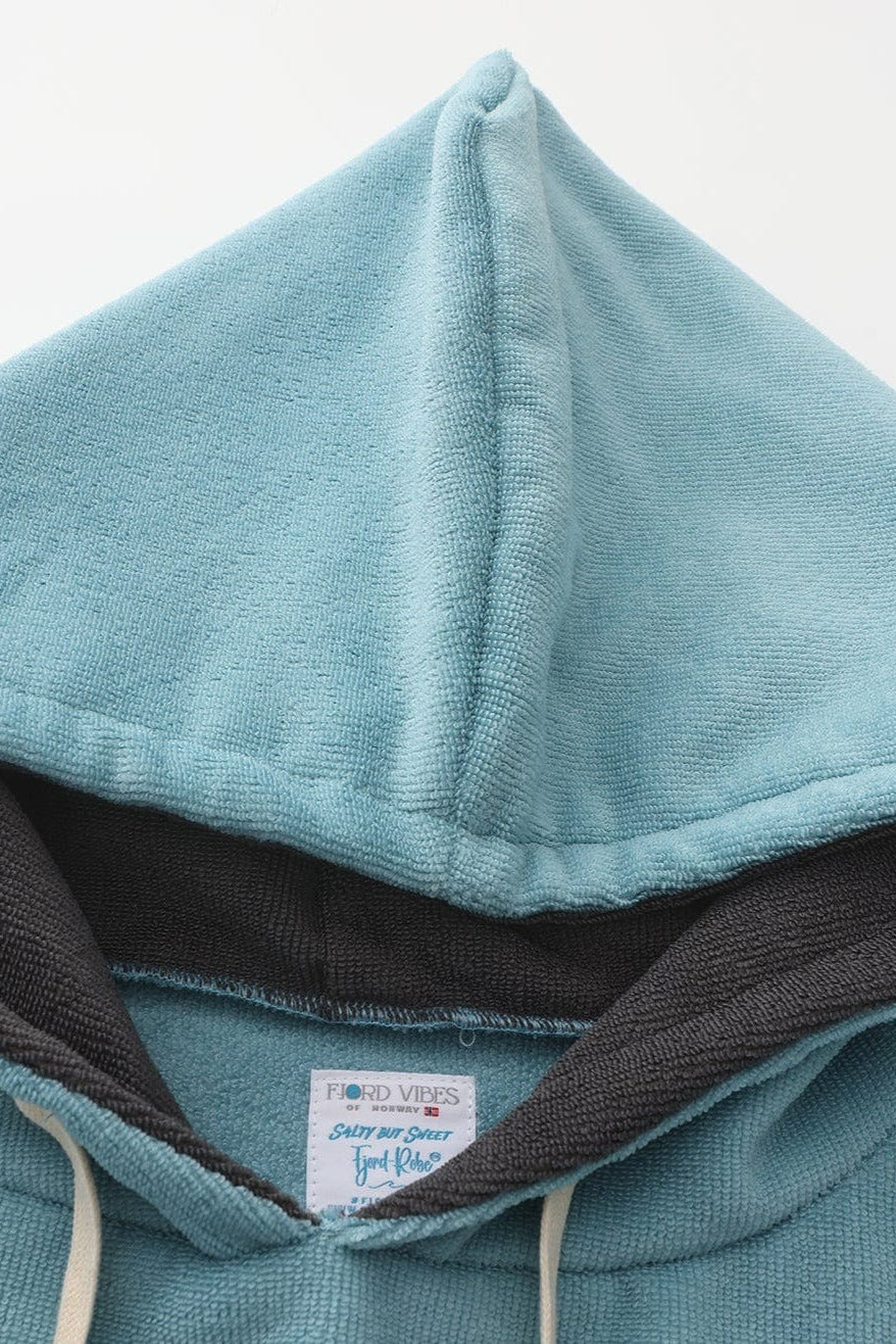 Poncho til isbading Salty but Sweet™ FjordRobe skifteponcho i miljøvennlig microfiber, FjordVibes Glacier-blå / grå - DoUdare