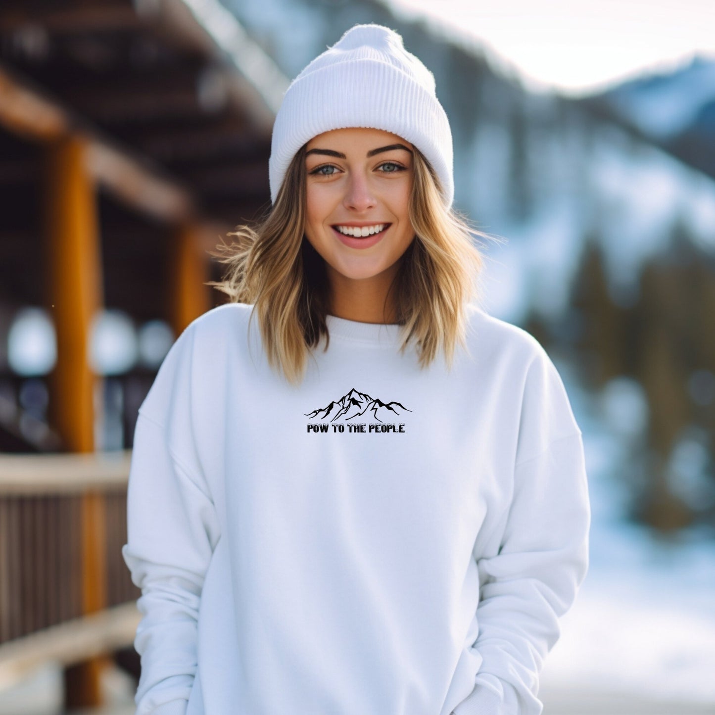 Pow to the People - Genser - Sweater med ski og snømotiv - DoUdare