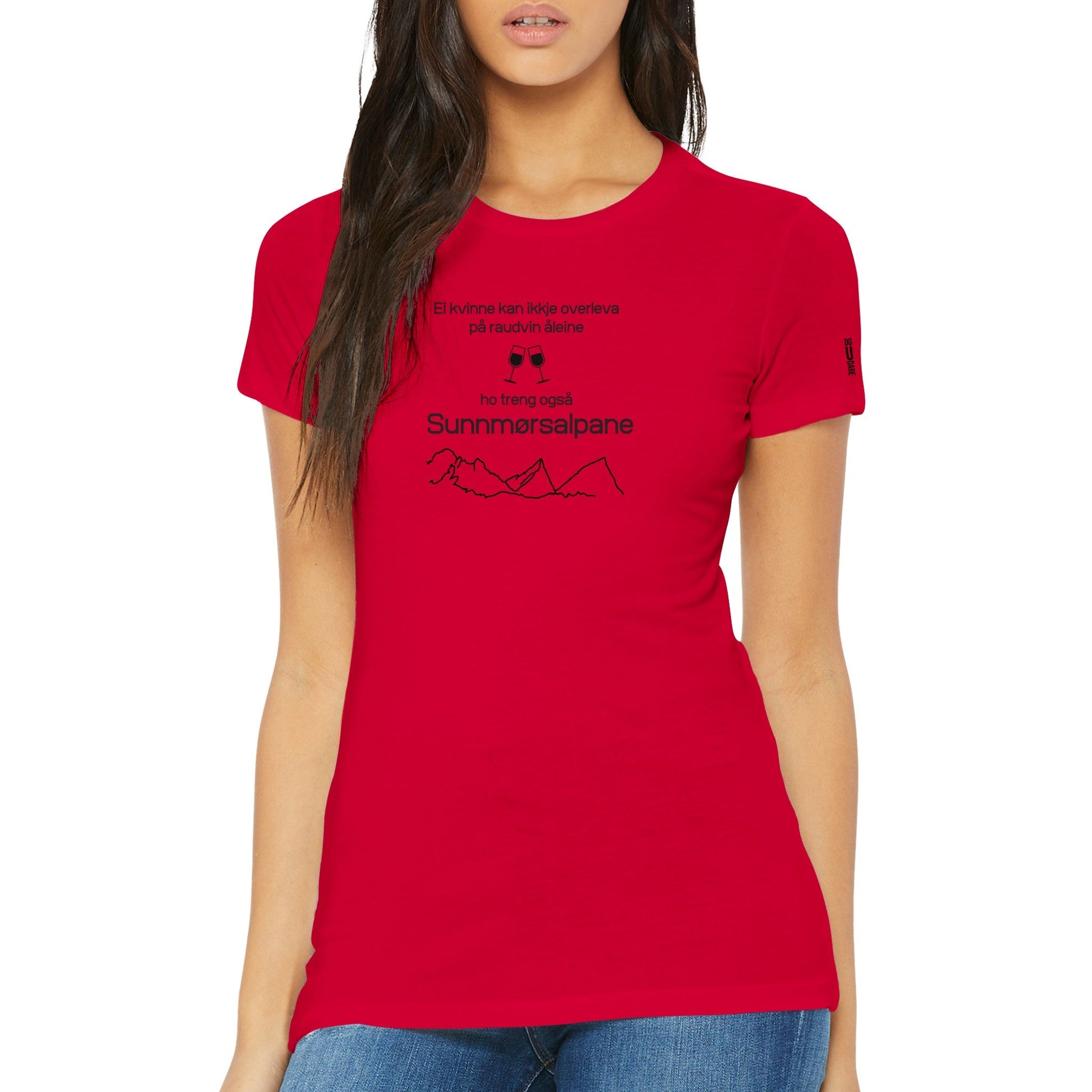T-skjorte dame Rødvin og Sunnmørsalpane - DoUdare